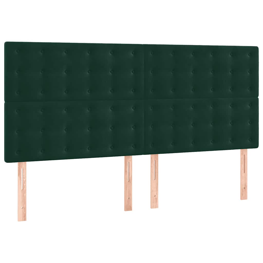 Okvir za krevet bez madraca tamnozeleni 200x200 cm baršunasti