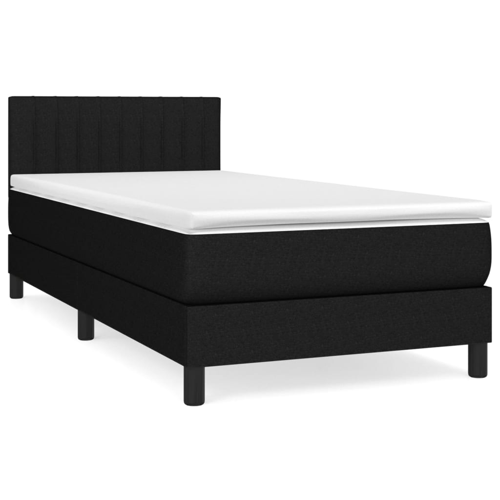 Box spring krevet s madracem crni 80 x 200 cm od tkanine
