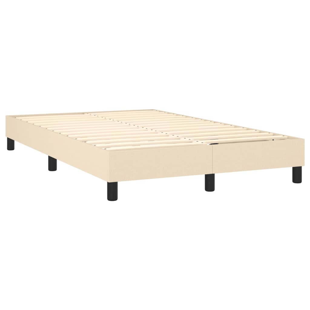 Krevet s oprugama i madracem krem 120 x 200 cm od tkanine