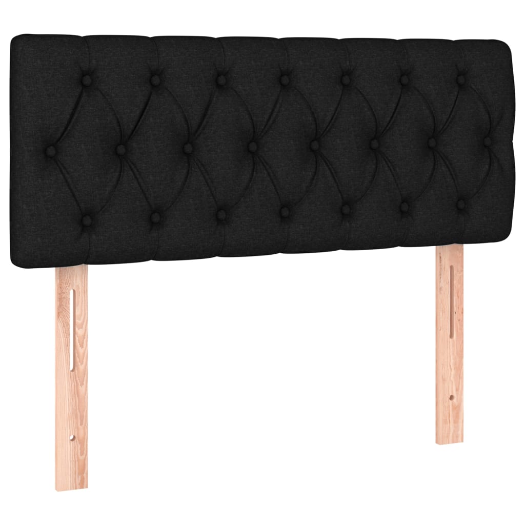 Krevet s oprugama i madracem crni 120 x 200cm od tkanine