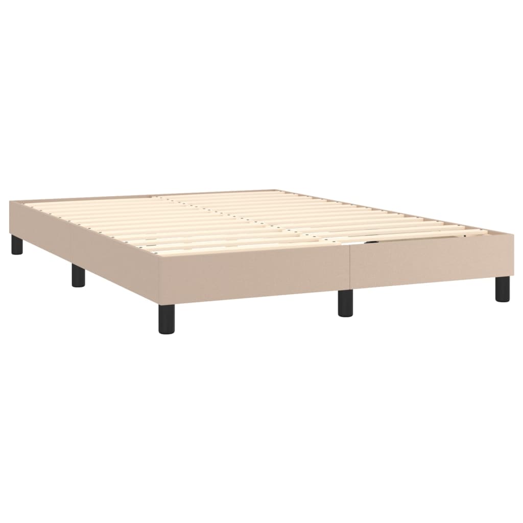 Krevet s oprugama i madrac cappuccino 140x190cm od umjetne kože