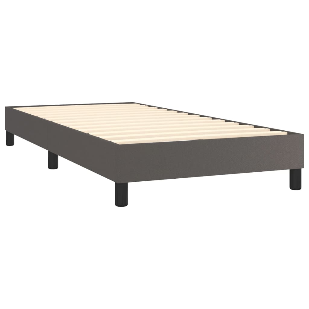 Krevet s oprugama i madracem sivi 80 x 200 cm od umjetne kože