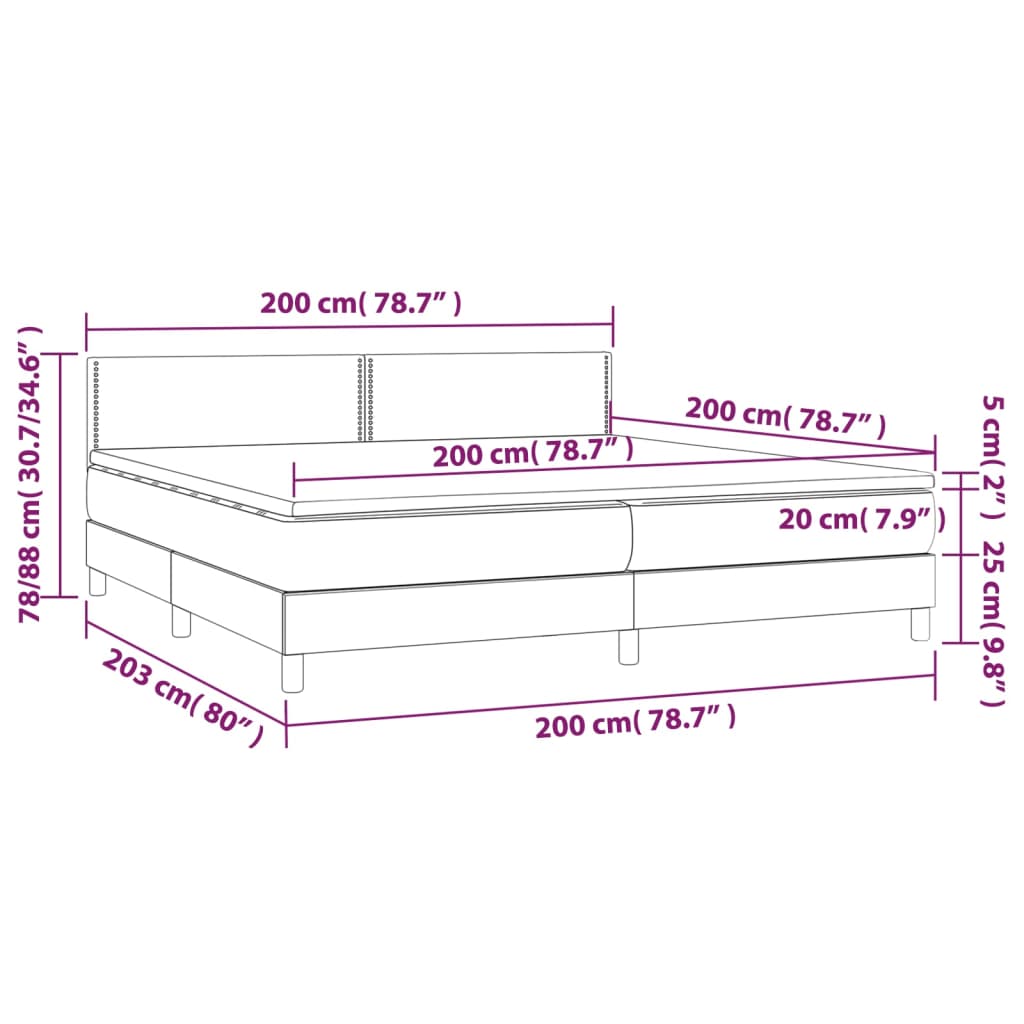 Krevet s oprugama i madracem bijeli 200x200 cm umjetna koža