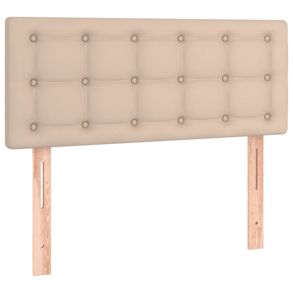 Krevet s oprugama i madrac cappuccino 90x200 cm od umjetne kože