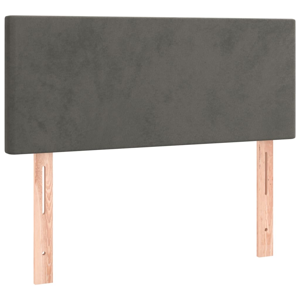 Box spring krevet s madracem tamnosivi 90x190 cm baršunasti