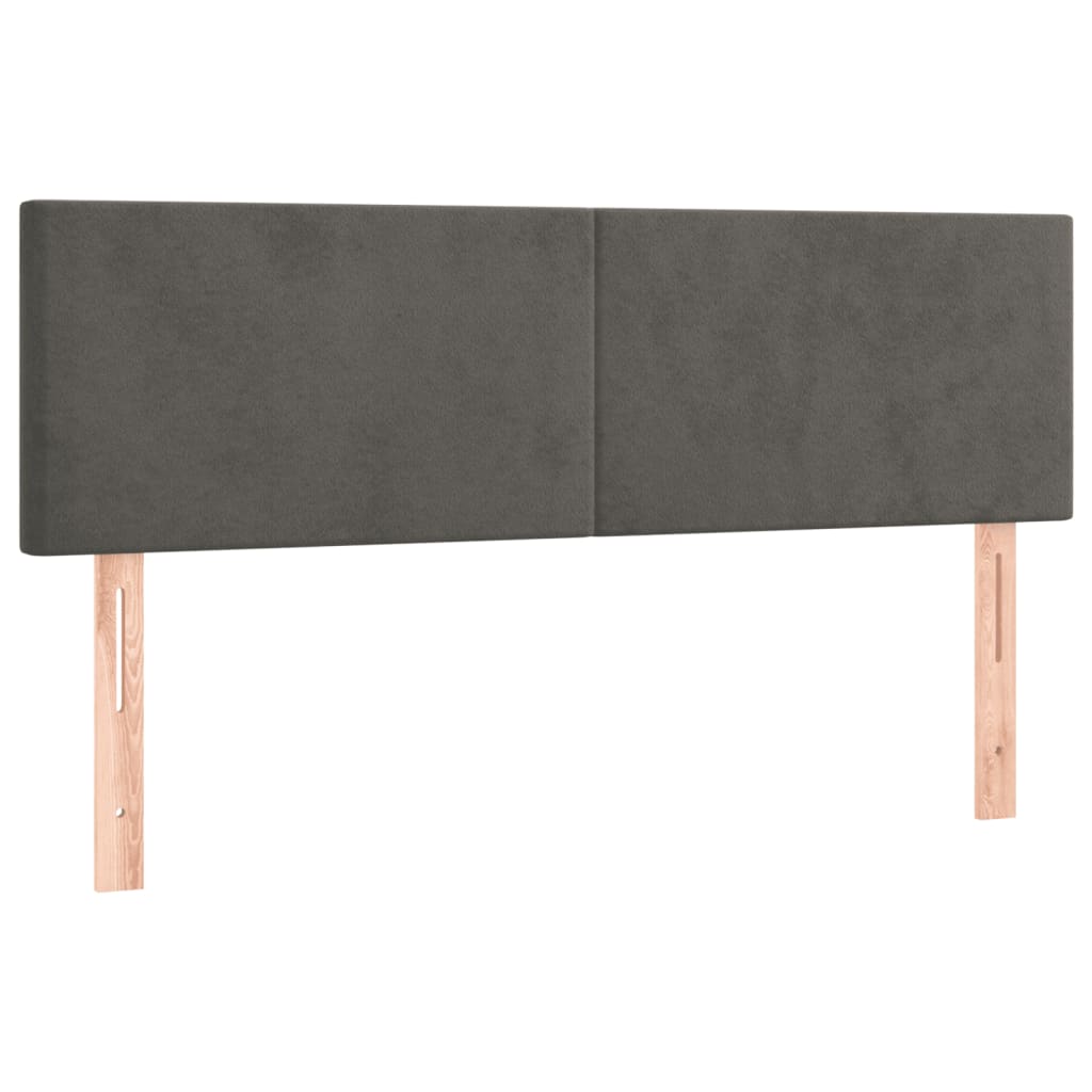 Krevet s oprugama i madracem tamnosivi 140x200 cm baršunasti