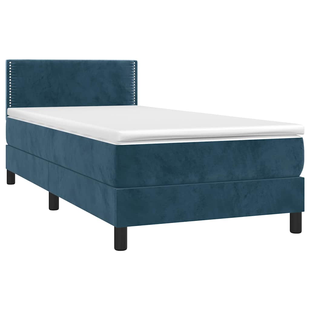 Box spring krevet s madracem tamnoplavi 100x200 cm baršunasti