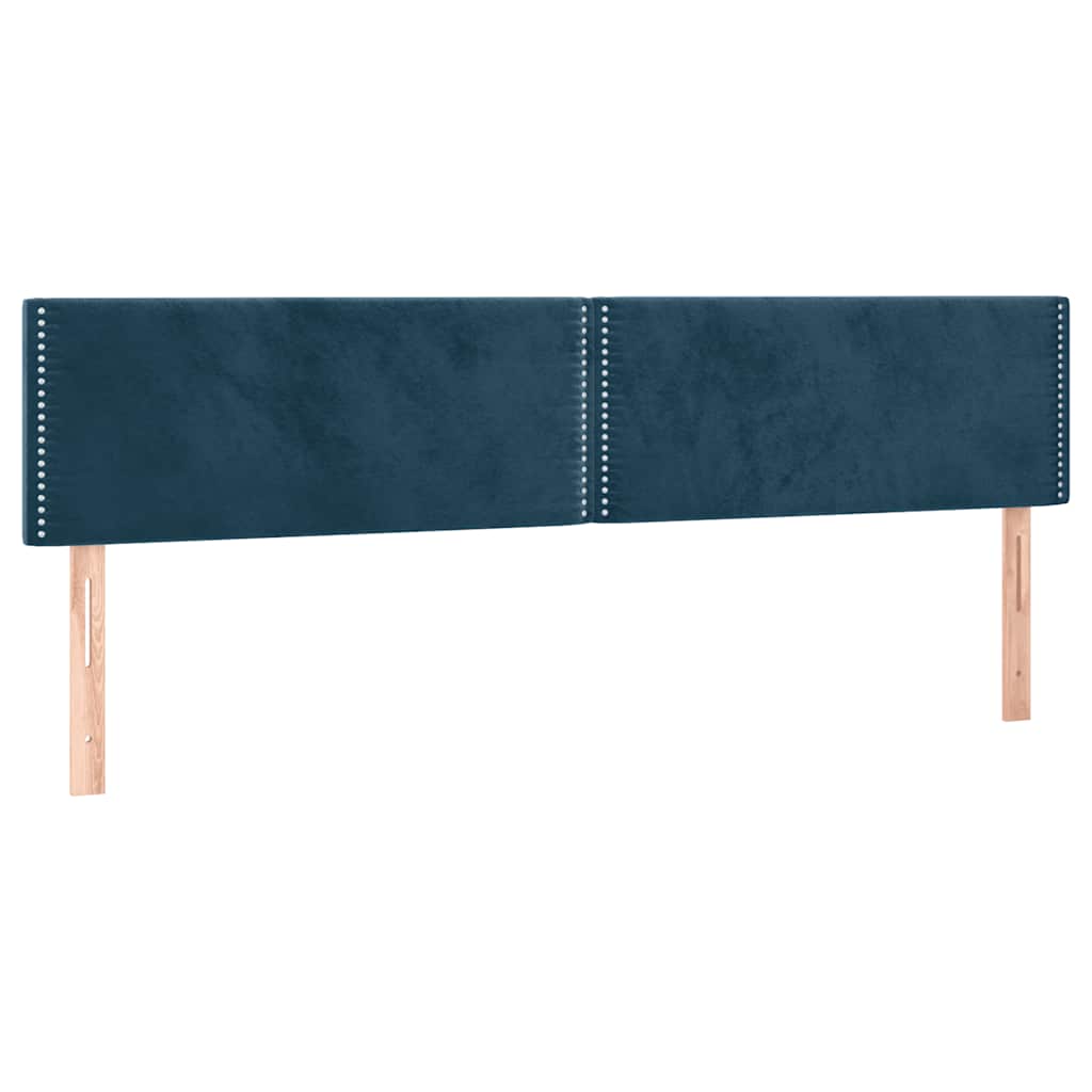 Krevet s oprugama i madracem tamnoplavi 200x200 cm baršunasti