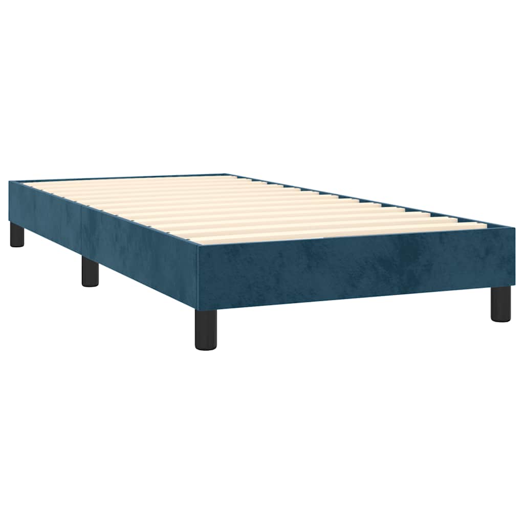 Box spring krevet s madracem tamnoplavi 90x200 cm baršunasti