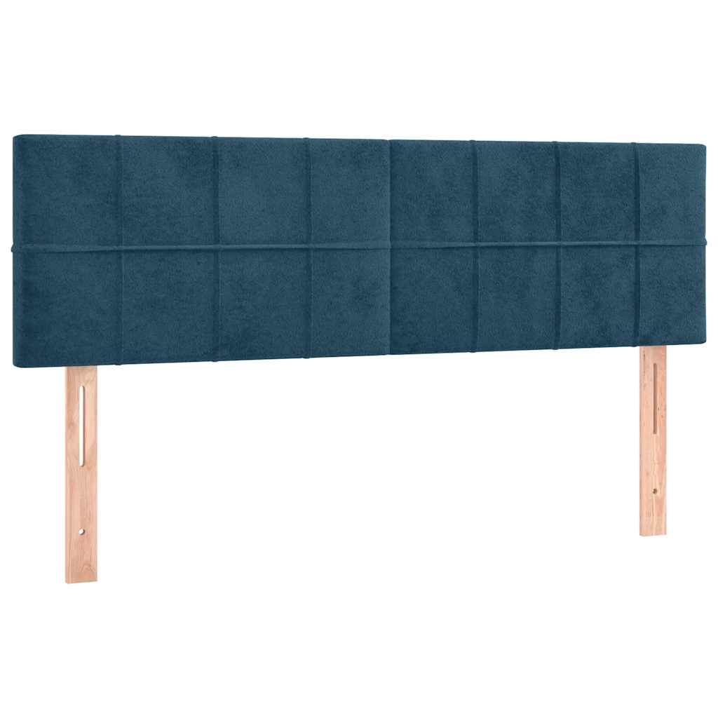 Krevet s oprugama i madracem tamnoplavi 140x200 cm baršunasti