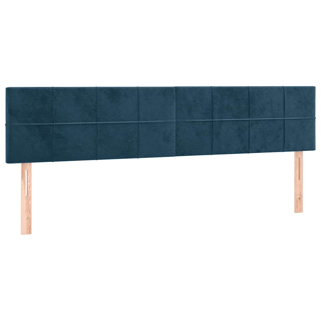 Krevet s oprugama i madracem tamnoplavi 160x200 cm baršunasti