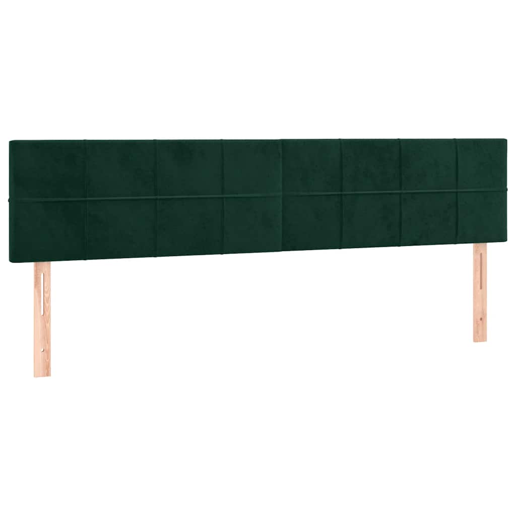 Krevet s oprugama i madracem tamnozeleni 200x200 cm baršunasti