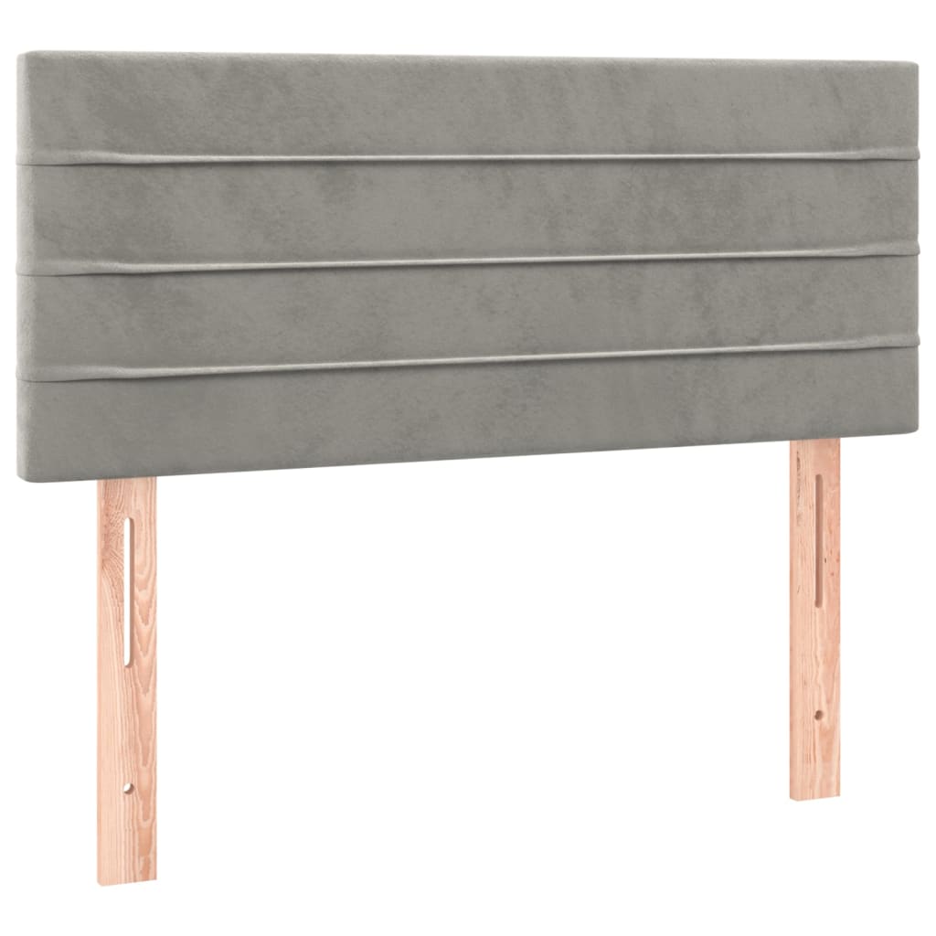 Box spring krevet s madracem svjetlosivi 80 x 200 cm baršunasti