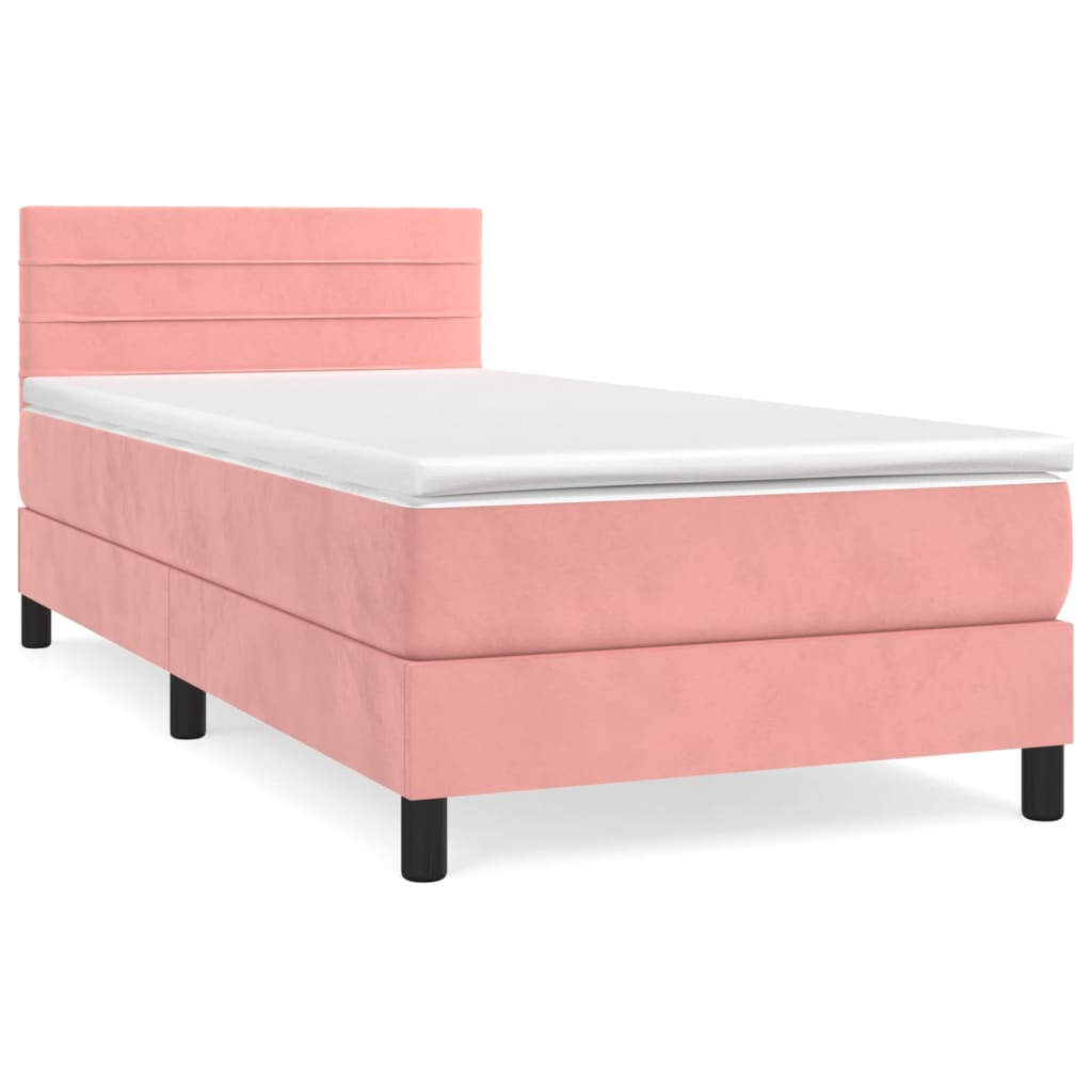 Box spring krevet s madracem ružičasti 80 x 200 cm baršunasti