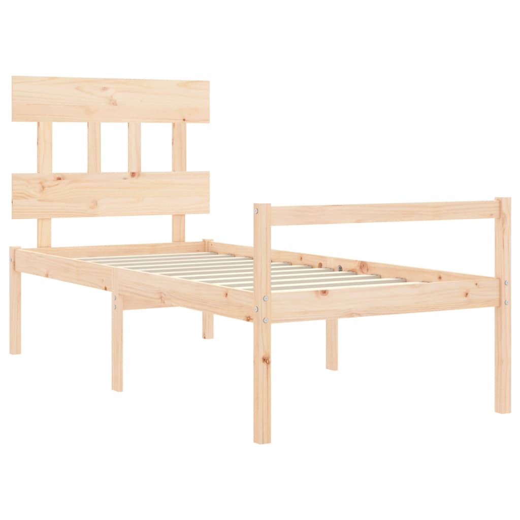 Krevet za starije s uzglavljem 90x200 cm od masivnog drva