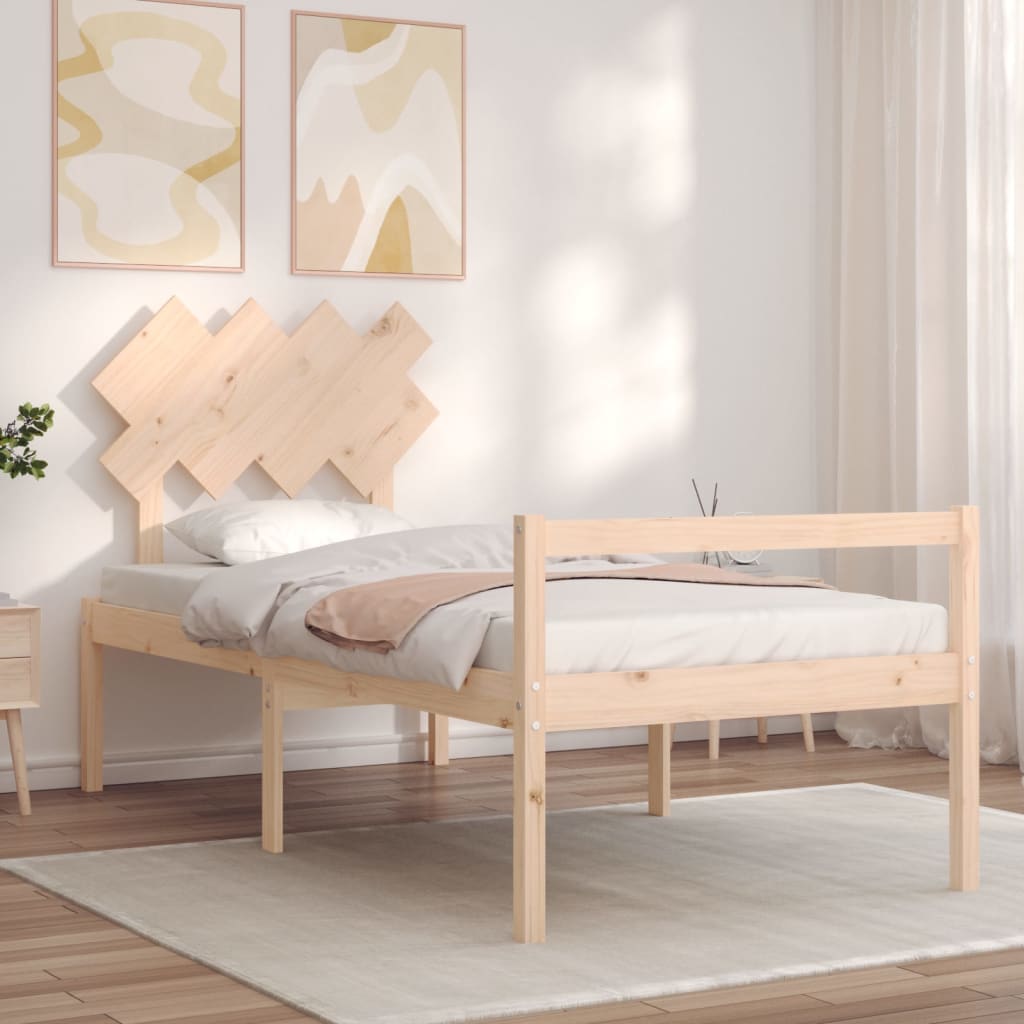 Krevet za starije s uzglavljem 90x200 cm od masivnog drva