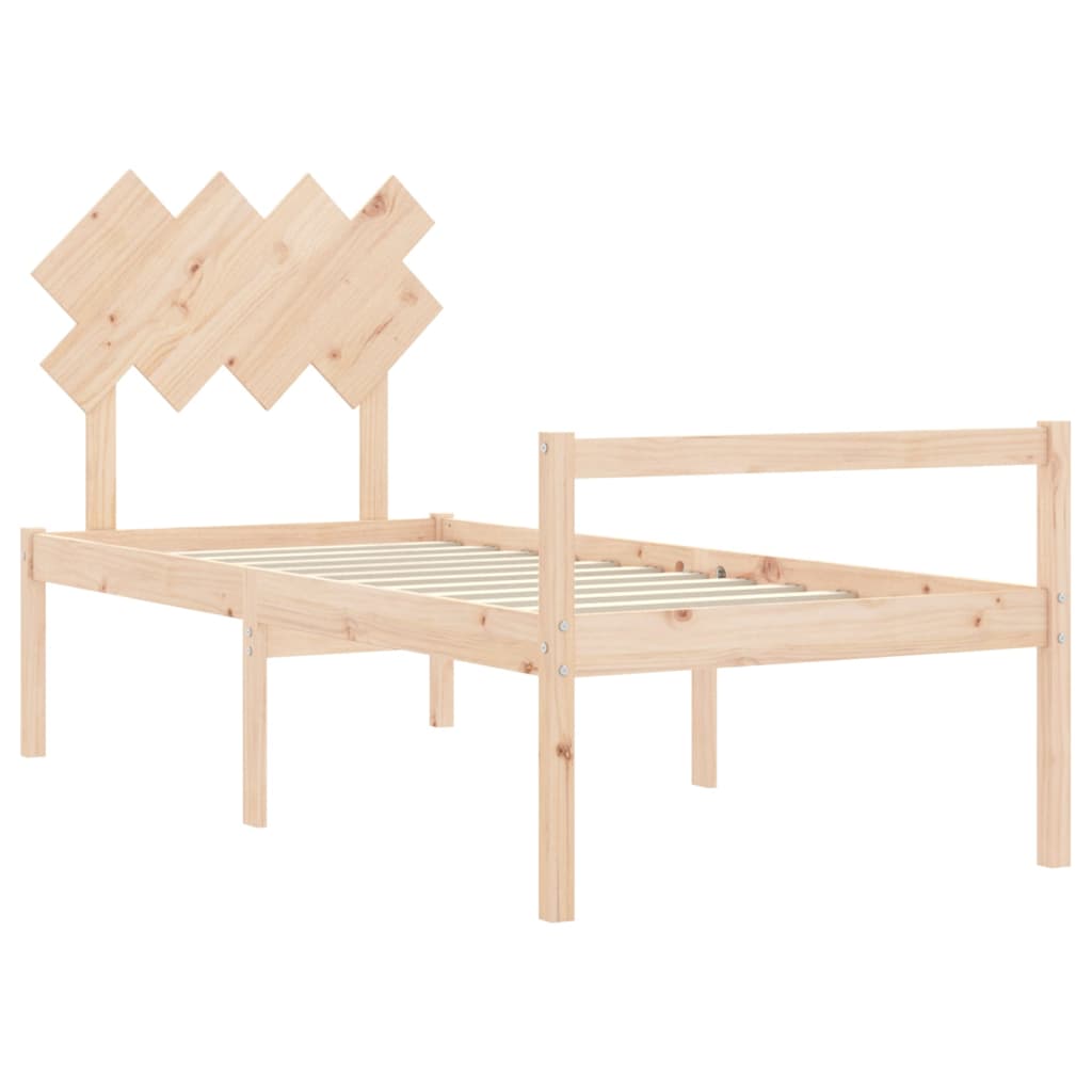 Krevet za starije s uzglavljem 90x200 cm od masivnog drva