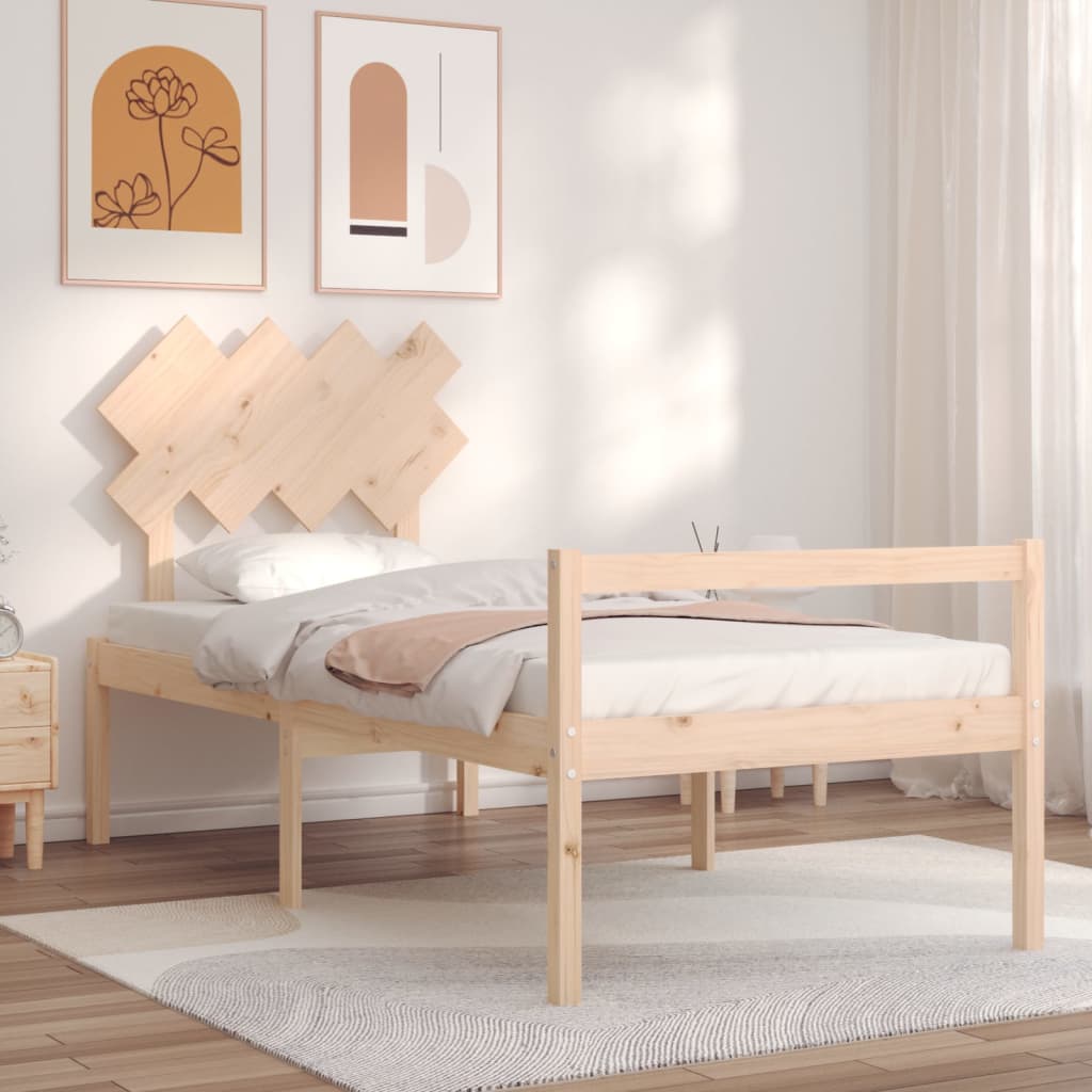 Krevet za starije s uzglavljem 90x200 cm od masivnog drva