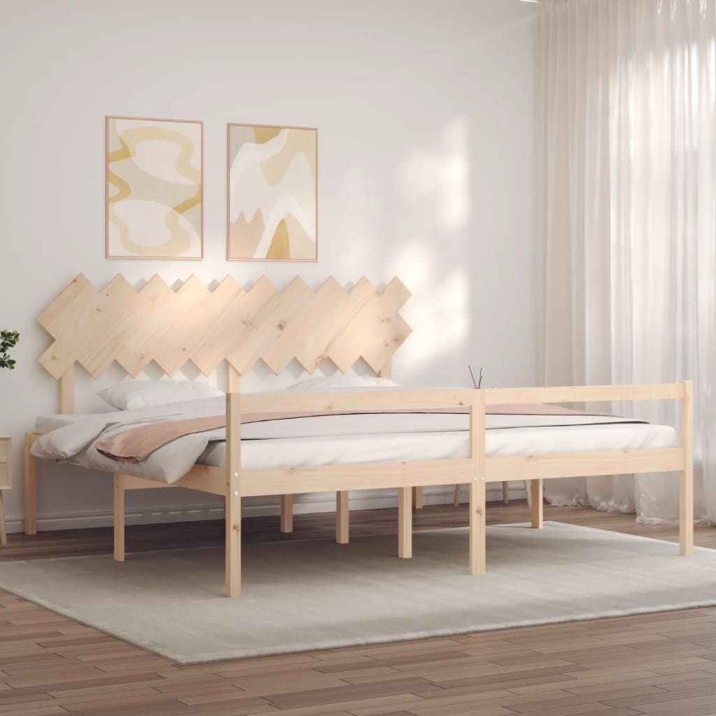 Krevet za starije s uzglavljem 200x200 cm od masivnog drva