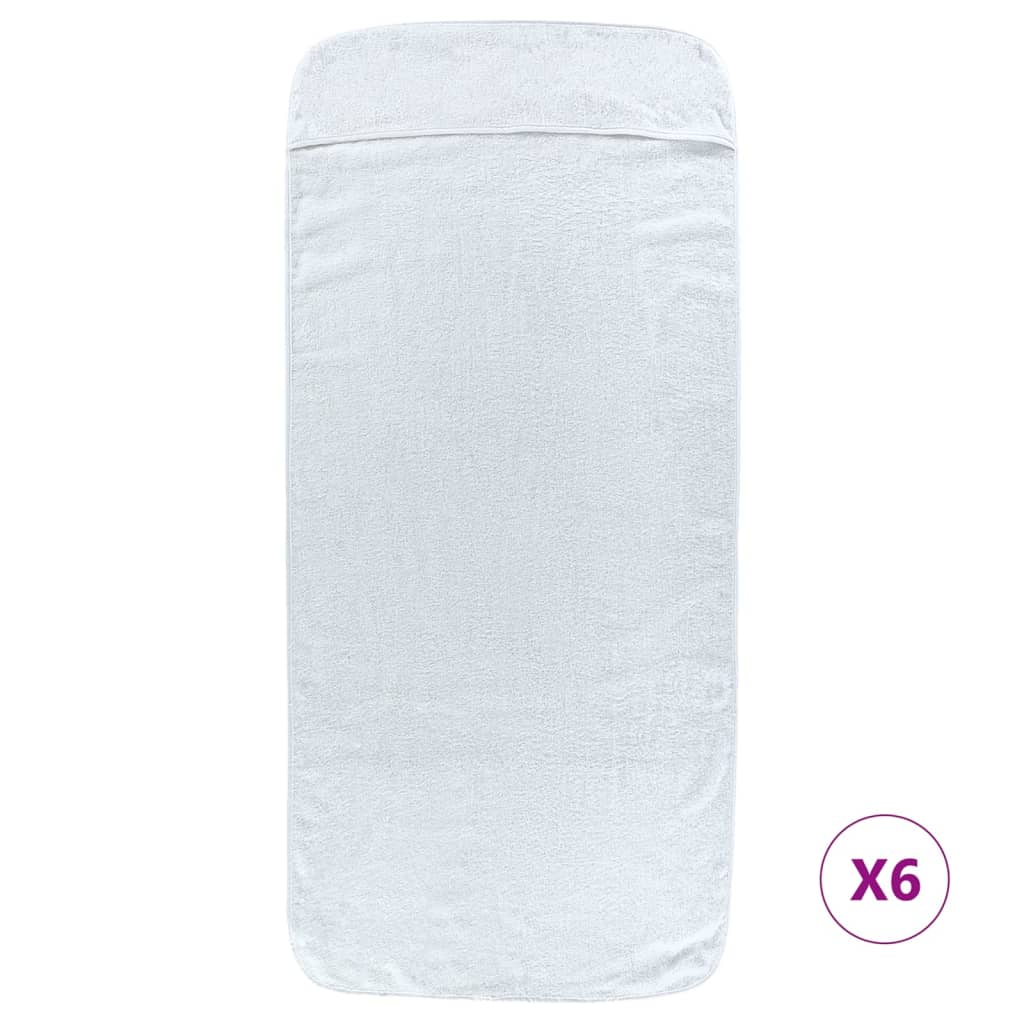 Ručnici za plažu 6 kom bijeli 60 x 135 cm od tkanine 400 GSM