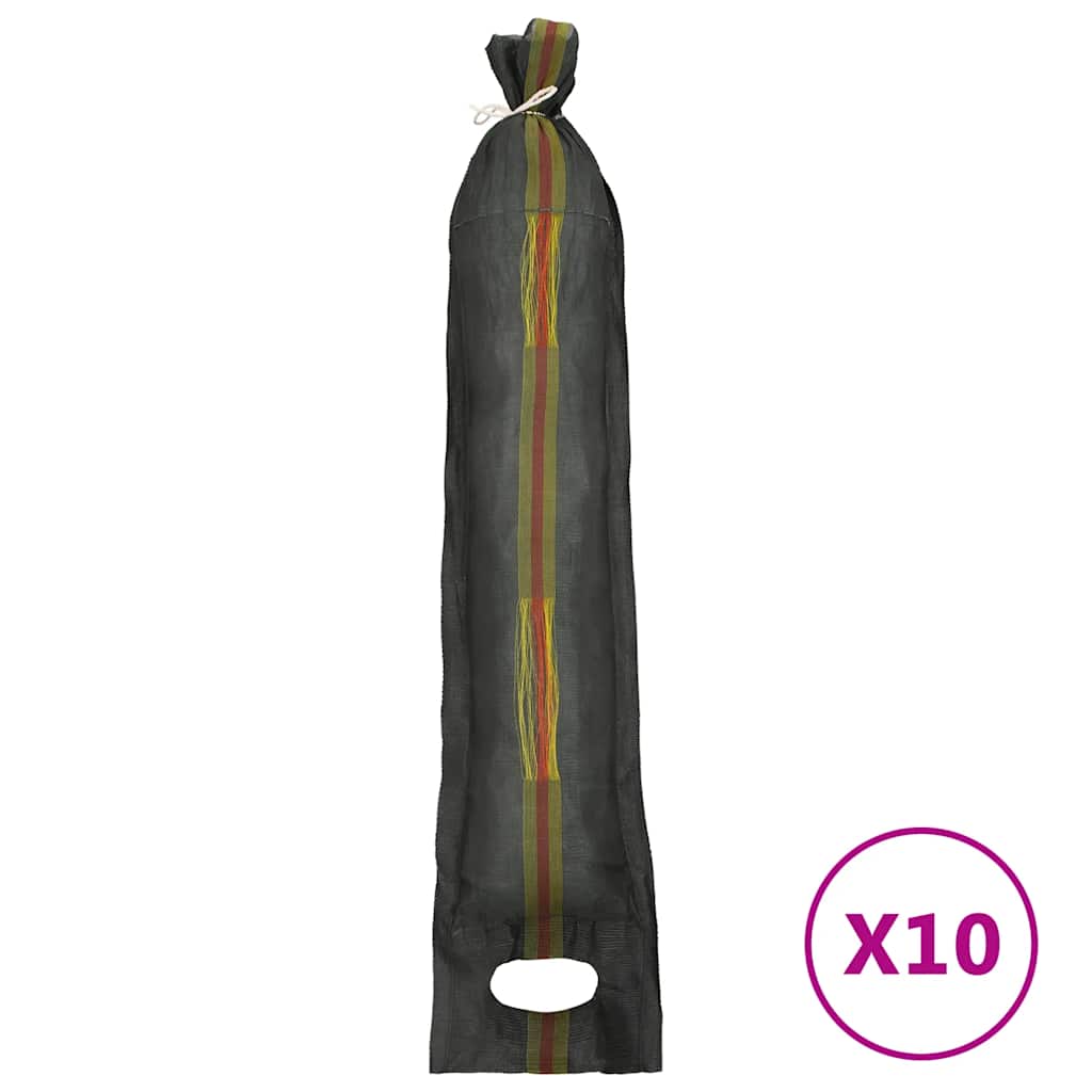 Vreće za pijesak 10 kom tamnozelene 103 x 25 cm HDPE
