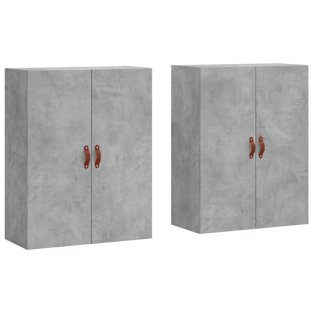 Zidni ormarići 2 kom siva boja betona 69,5 x 34 x 90 cm