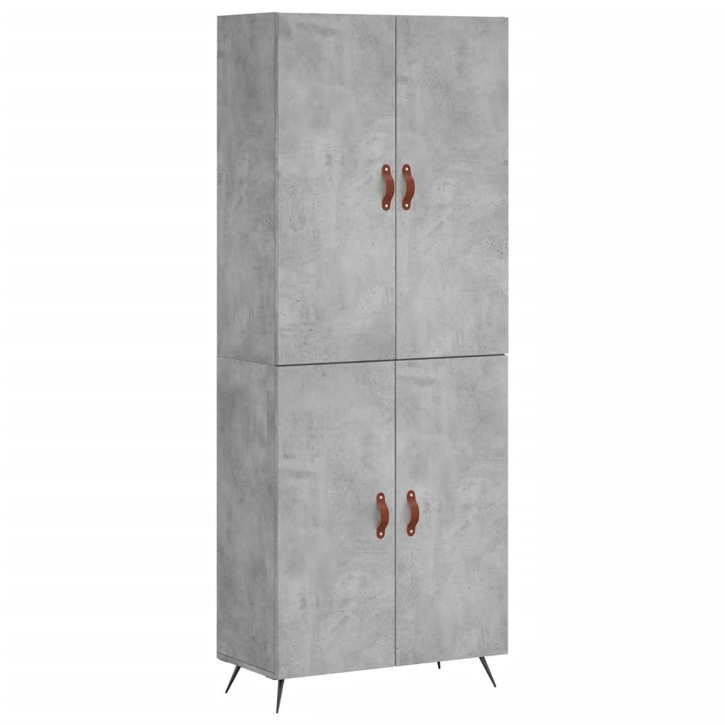 Visoka komoda siva betona 69,5x34x180 cm od konstruiranog drva