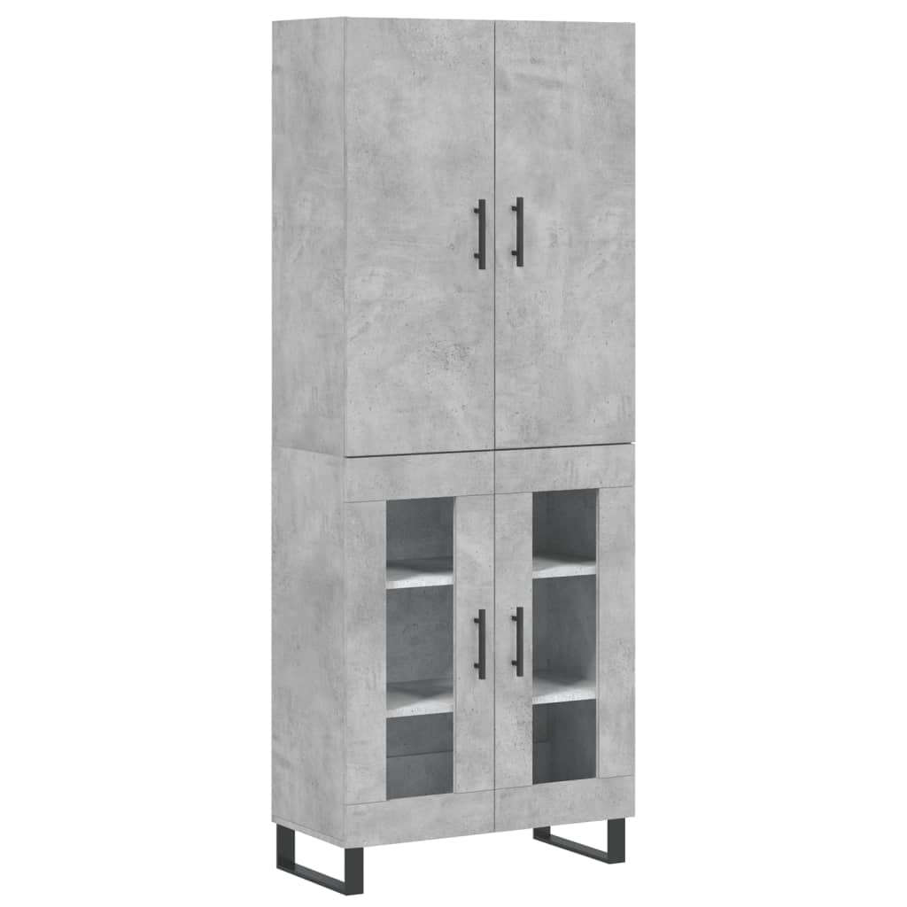 Visoka komoda siva betona 69,5x34x180 cm od konstruiranog drva