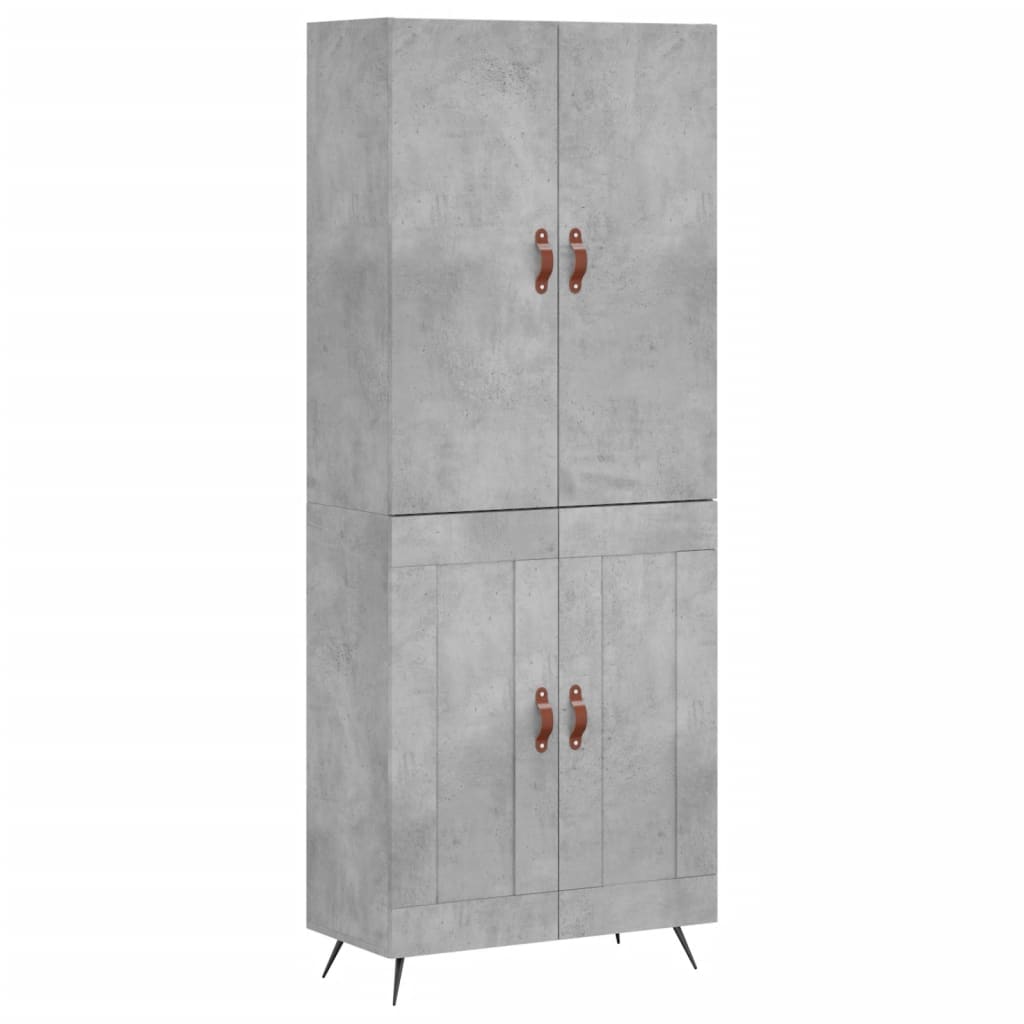 Visoka komoda siva betona 69,5x34x180 cm od konstruiranog drva