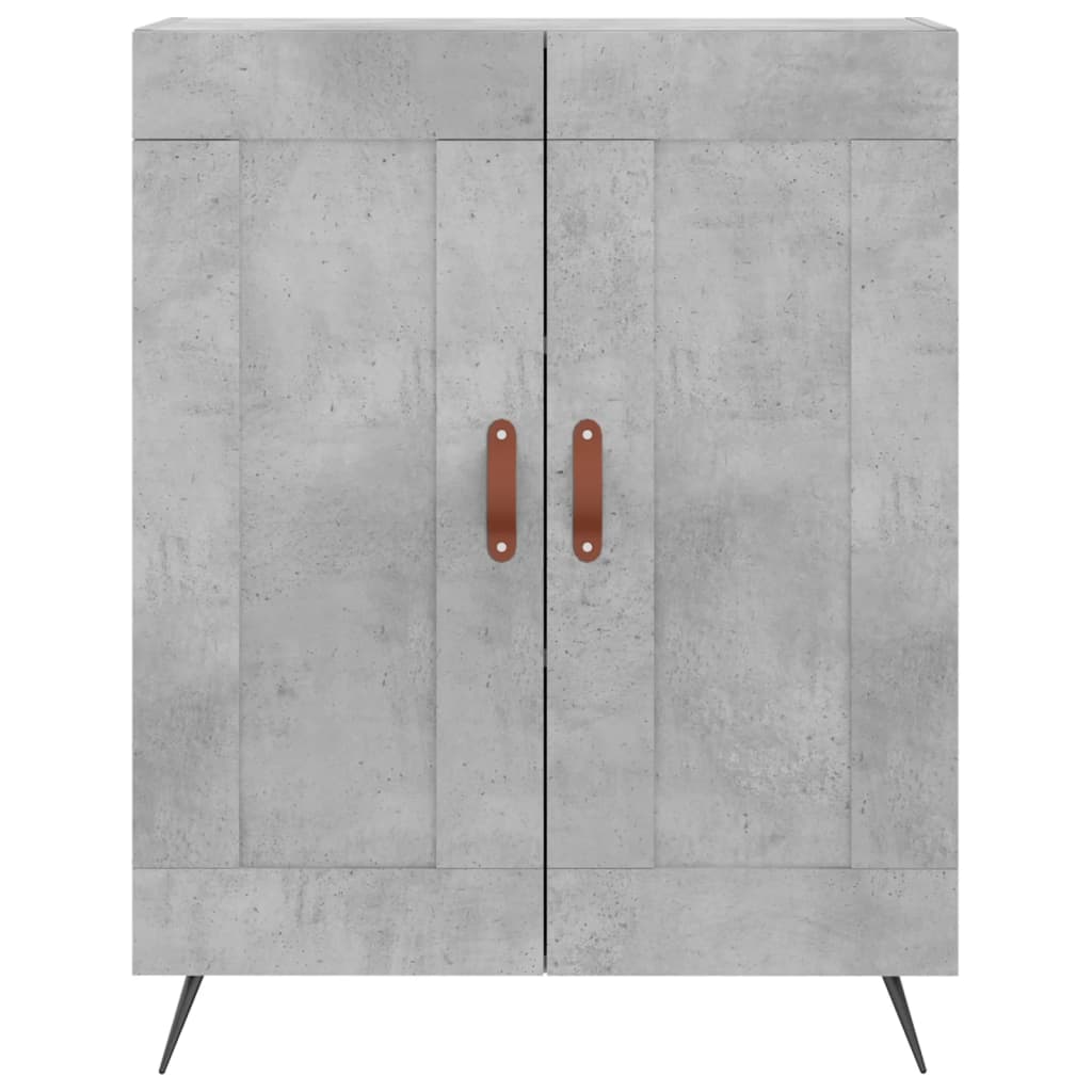 Visoka komoda siva betona 69,5x34x180 cm od konstruiranog drva