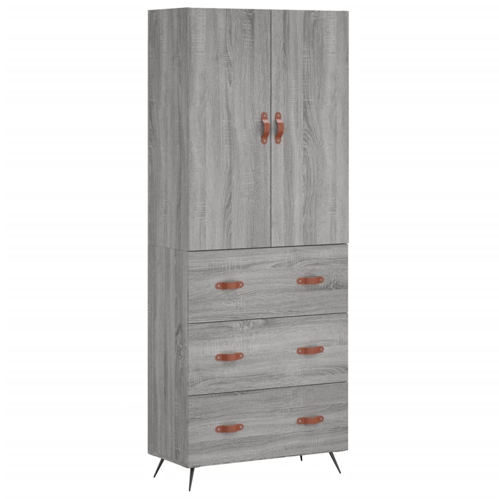 Visoka komoda siva sonome 69,5x34x180 cm od konstruiranog drva