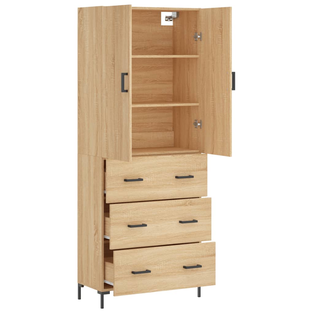 Visoka komoda hrasta sonome 69,5x34x180cm od konstruiranog drva