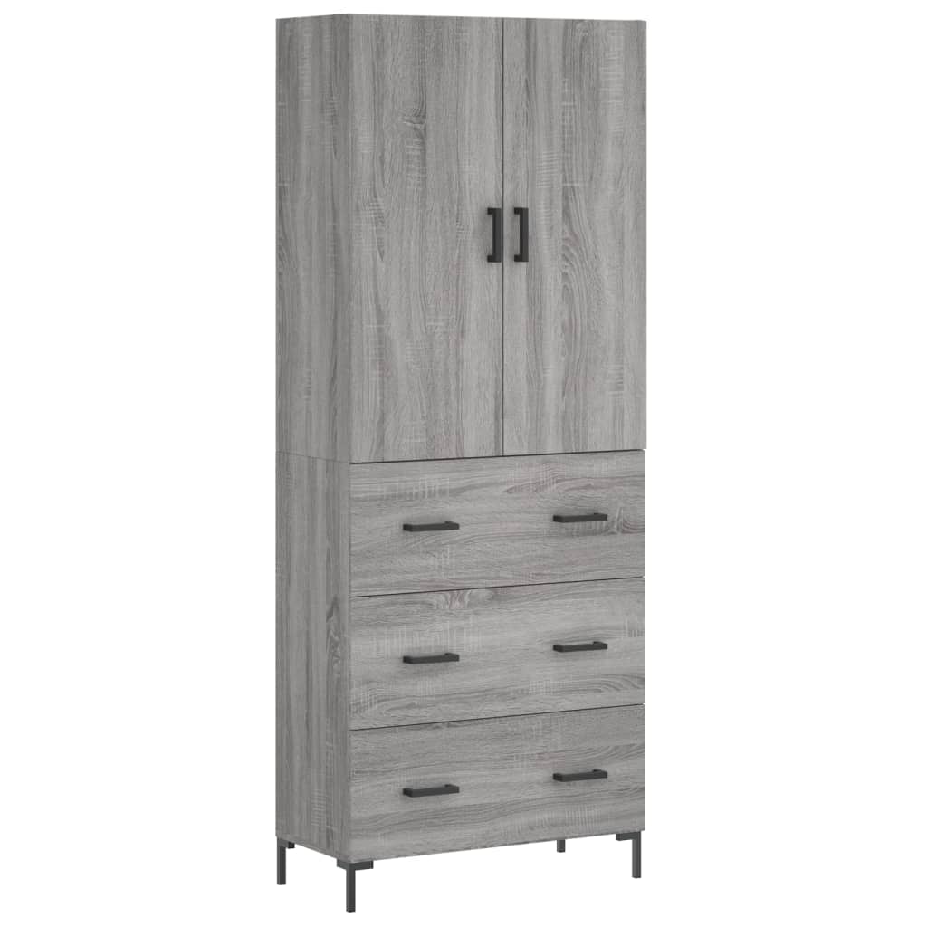 Visoka komoda siva sonome 69,5x34x180 cm od konstruiranog drva