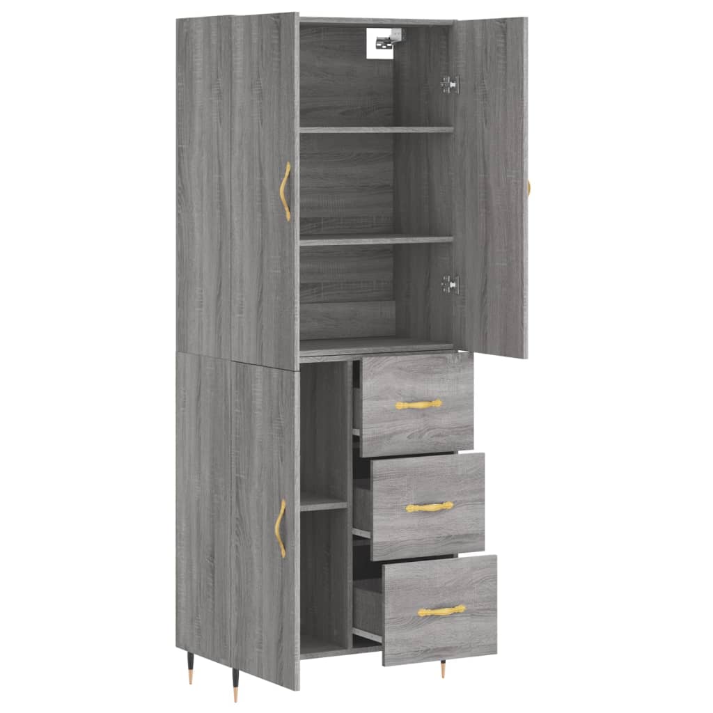 Visoka komoda siva sonome 69,5x34x180 cm od konstruiranog drva
