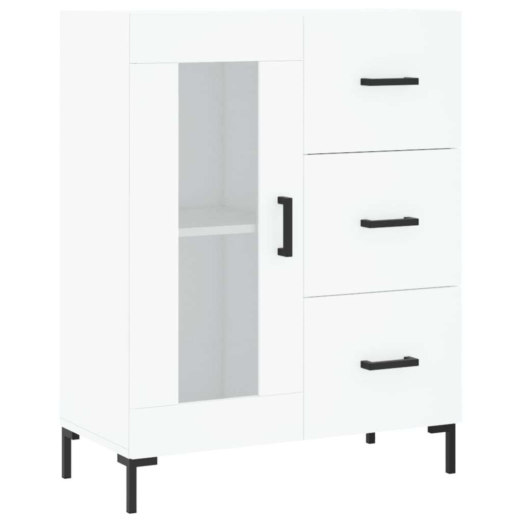 Visoka komoda bijela 69,5x34x180 cm konstruirano drvo