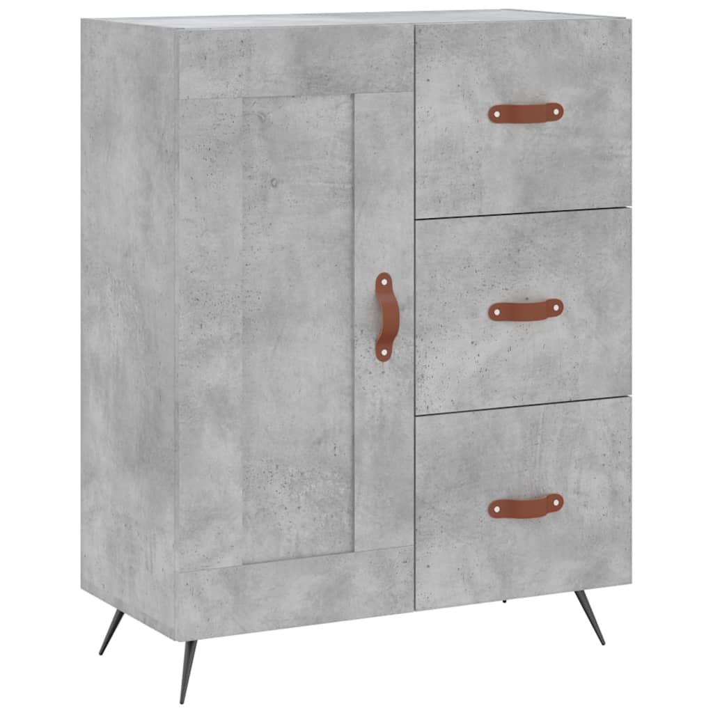 Visoka komoda siva betona 69,5x34x180 cm od konstruiranog drva