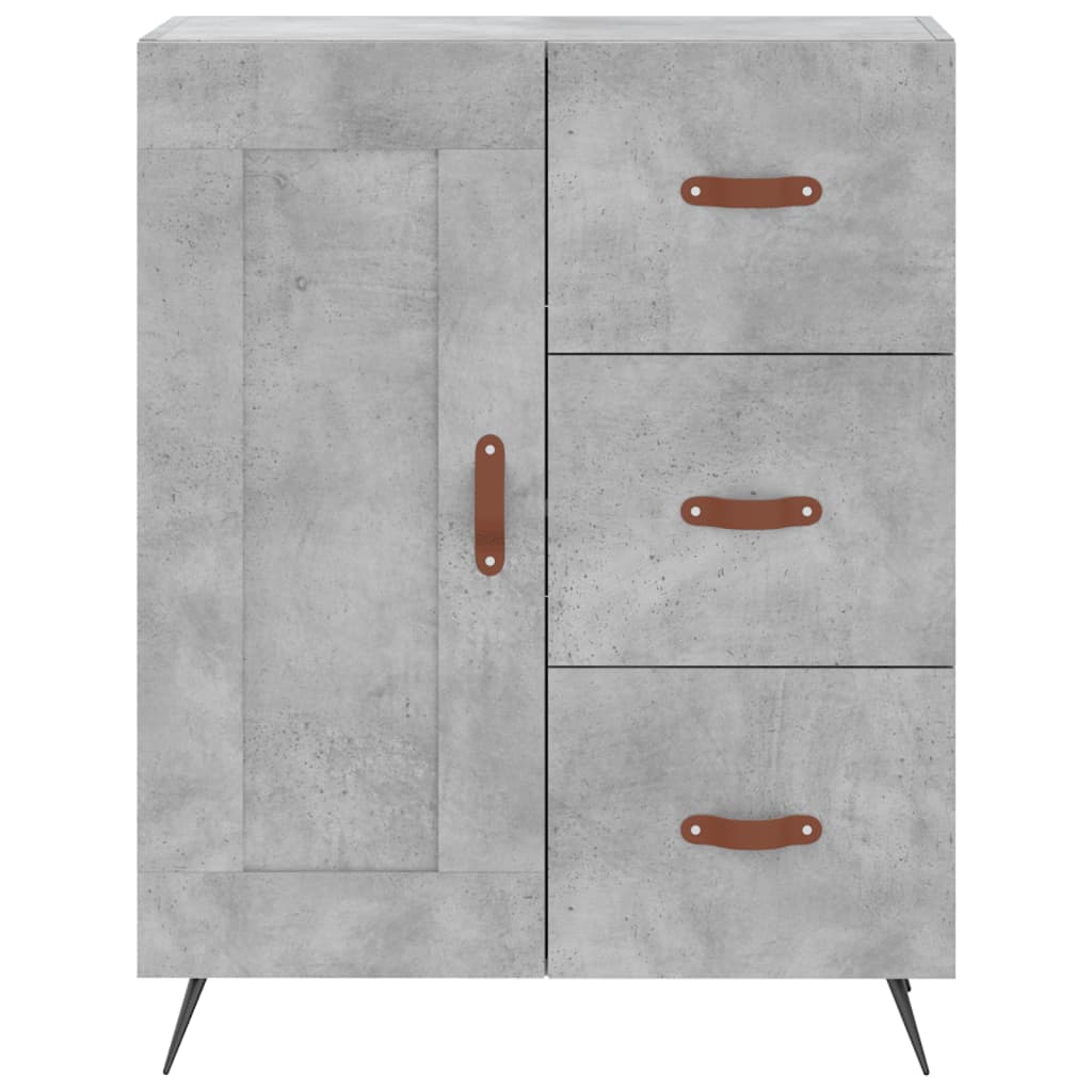 Visoka komoda siva betona 69,5x34x180 cm od konstruiranog drva