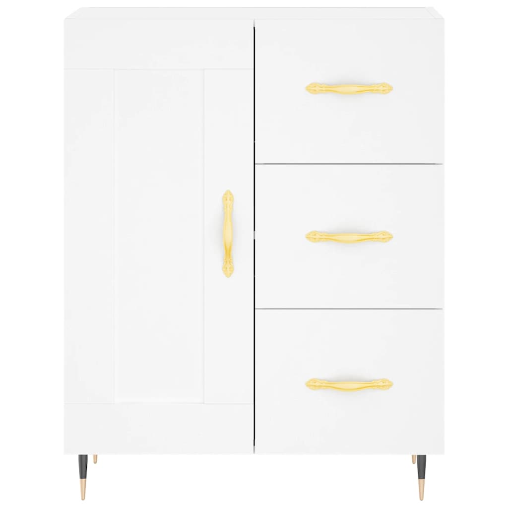 Visoka komoda bijela 69,5x34x180 cm konstruirano drvo