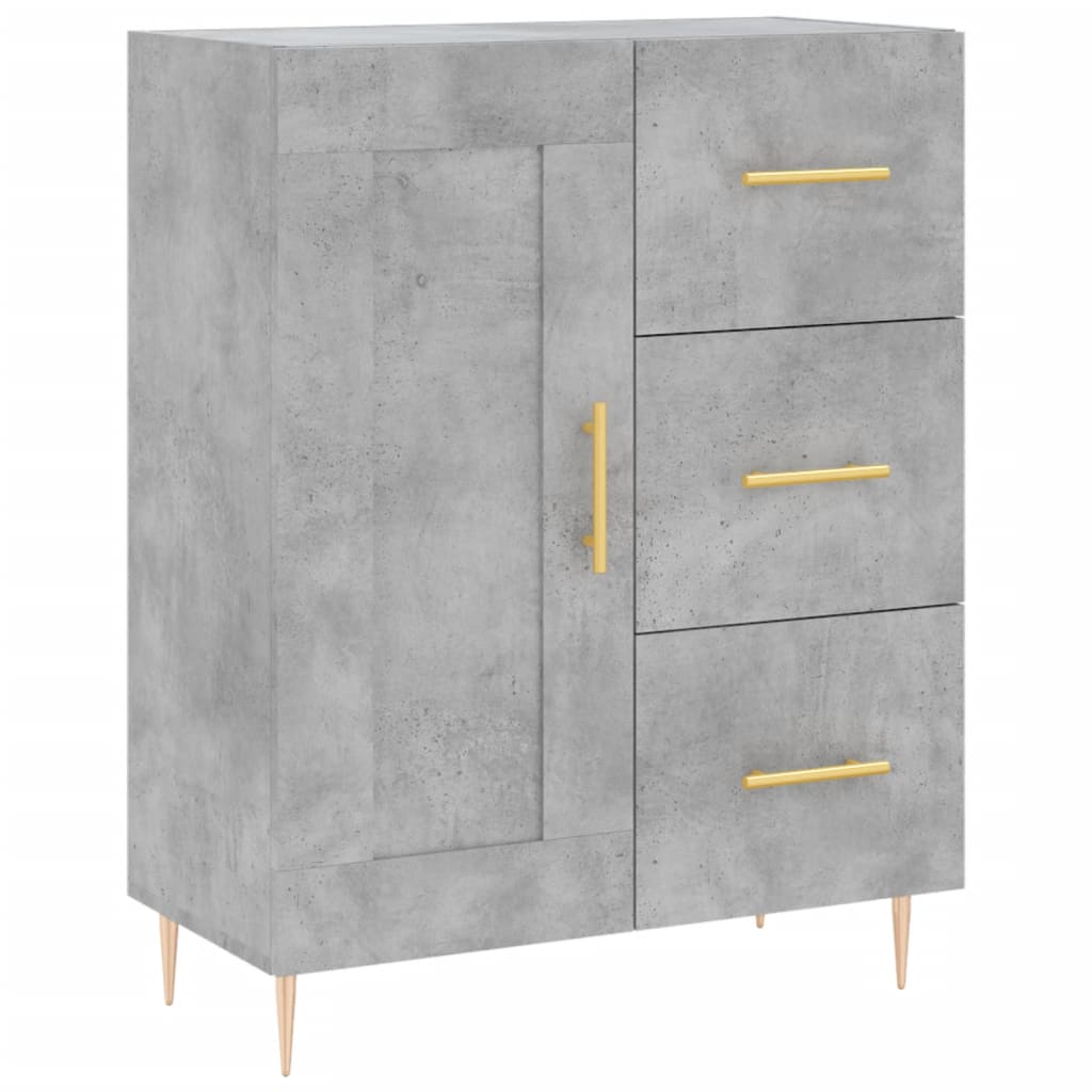 Visoka komoda siva betona 69,5x34x180 cm od konstruiranog drva