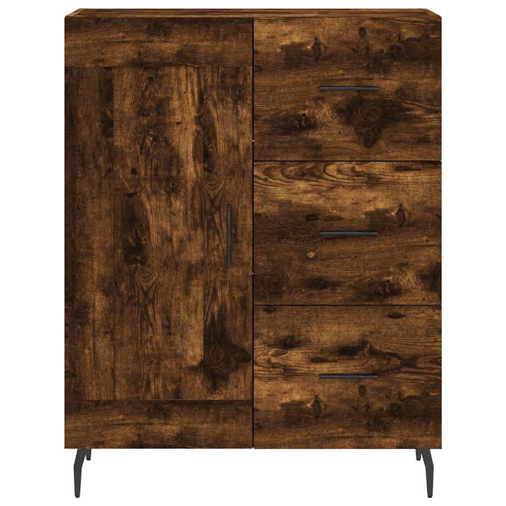 Visoka komoda dimljeni hrast 69,5x34x180 cm konstruiranog drva