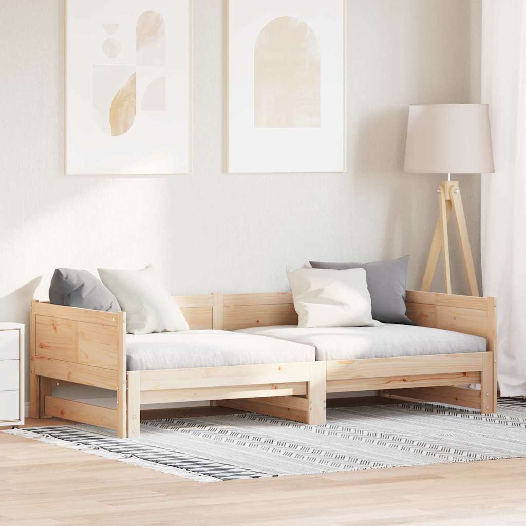 Krevet za povlačenje za dan Smeđa 203,5 x 184 x 56,5 cm