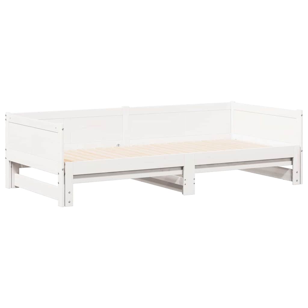 Krevet za povlačenje za dan Bijelo 203,5 x 184 x 56,5 cm