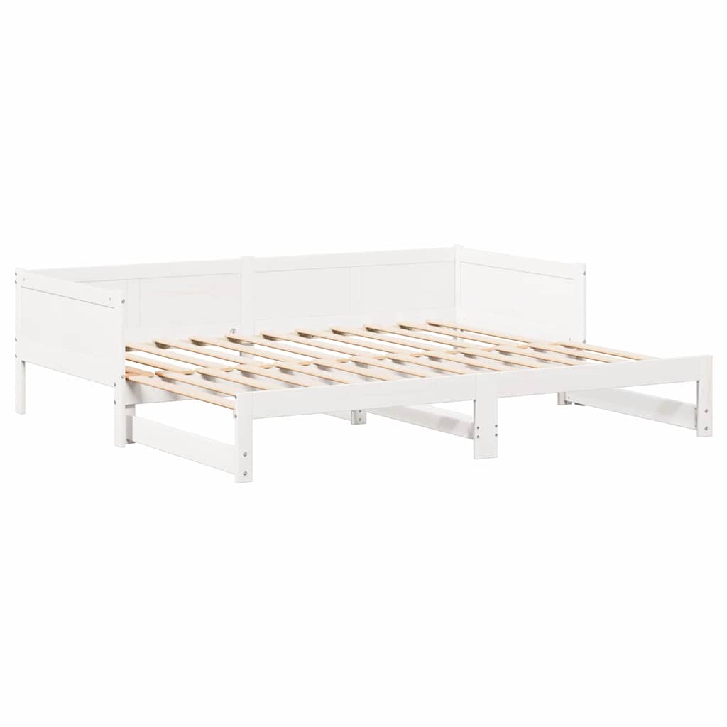 Krevet za povlačenje za dan Bijelo 203,5 x 184 x 56,5 cm
