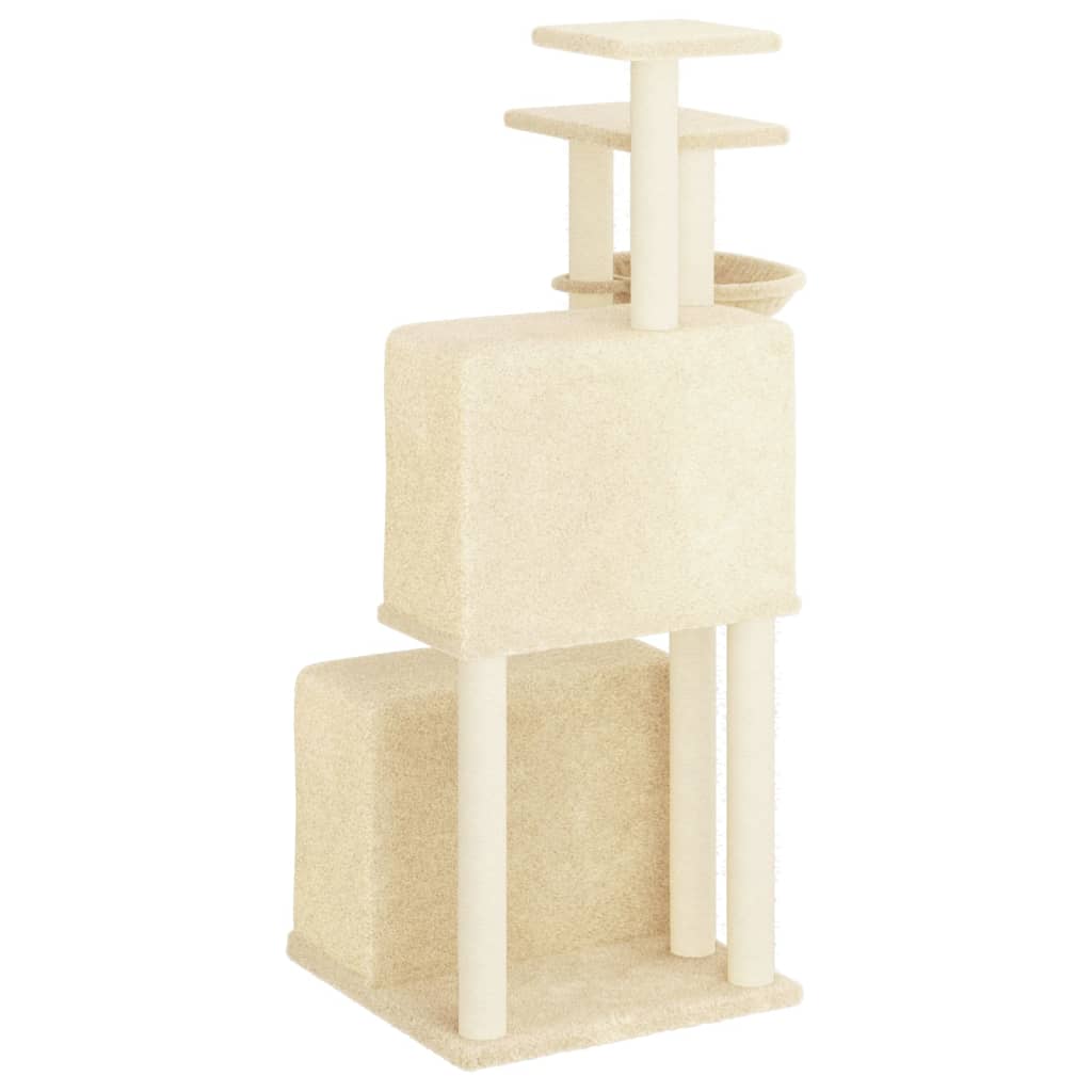 Penjalica za mačke sa stupovima za grebanje krem 122 cm