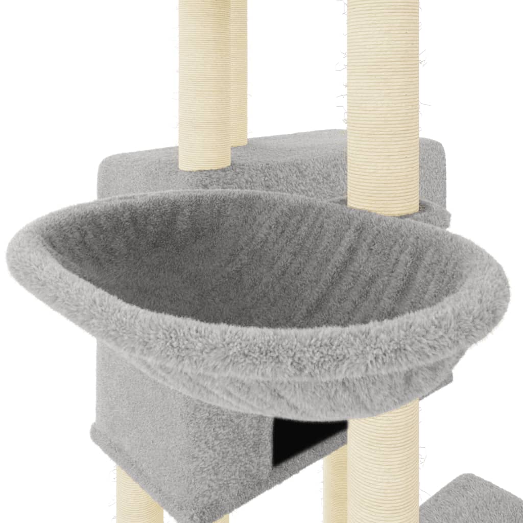 Penjalica za mačke sa stupovima za grebanje svjetlosiva 122 cm