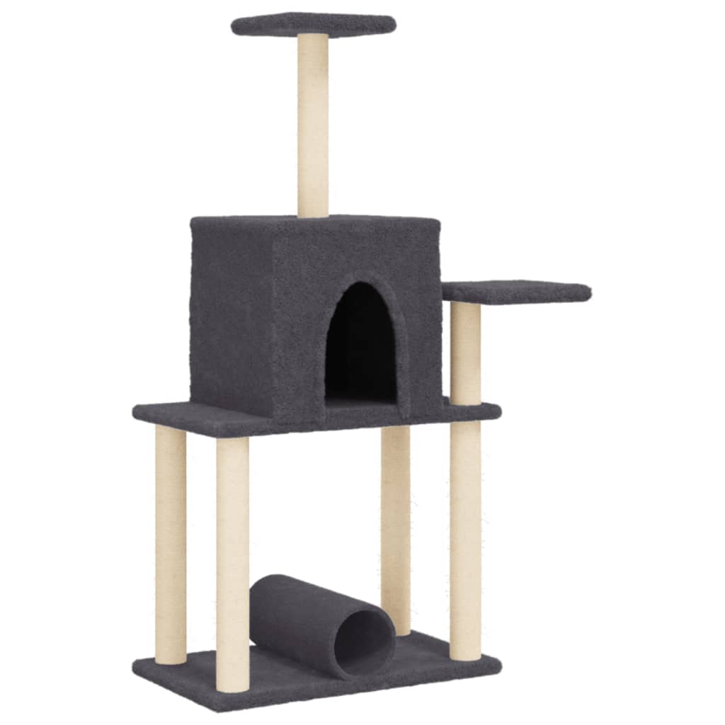 Penjalica za mačke sa stupovima za grebanje tamnosiva 122 cm
