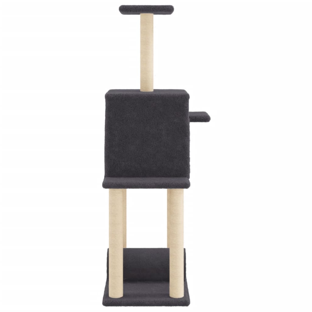 Penjalica za mačke sa stupovima za grebanje tamnosiva 122 cm