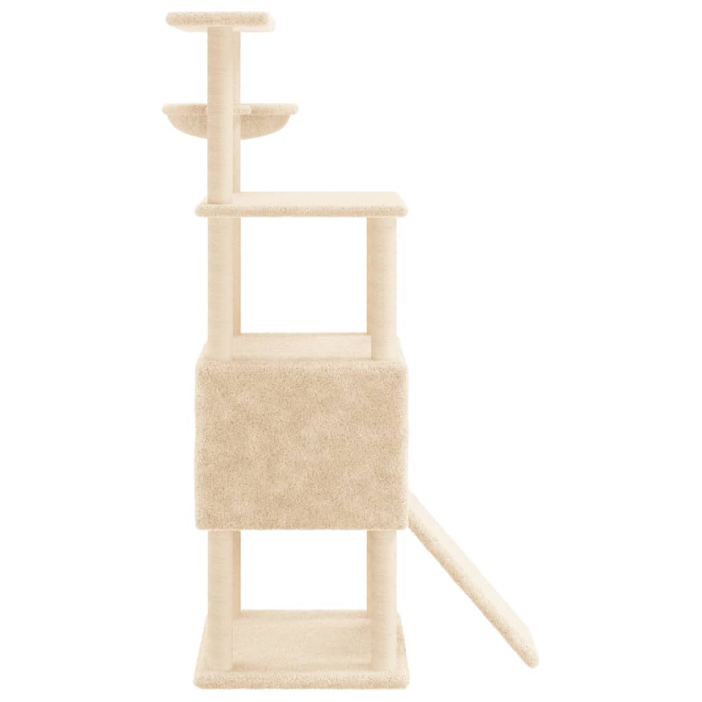 Penjalica za mačke sa stupovima za grebanje krem 153 cm