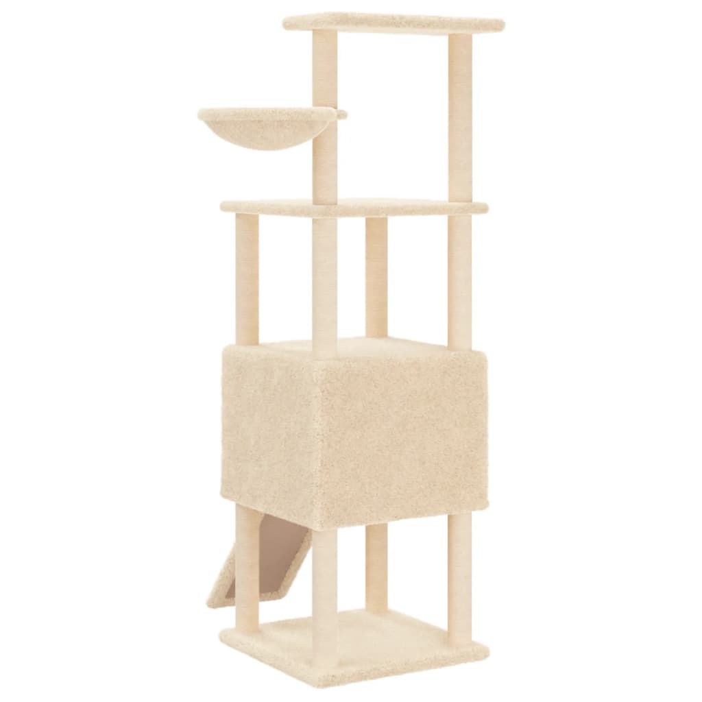 Penjalica za mačke sa stupovima za grebanje krem 153 cm