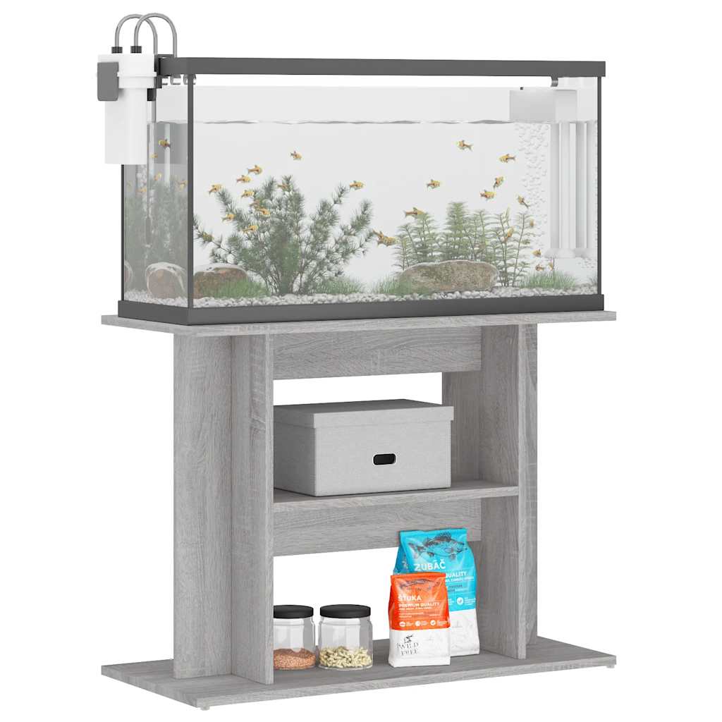 Stalak za akvarij Betonski Sivi 80x35x60 cm Konstruirano drvo